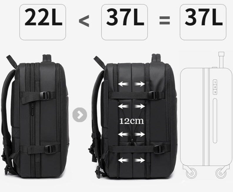 Sac à Dos Voyage Cabine Avion Extensible Business (USB) - Idéal pour les déplacements professionnels