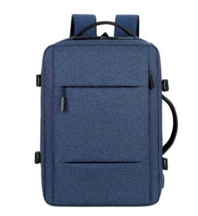 Sac à Dos Voyage Cabine Avion Extensible - USB Bleu