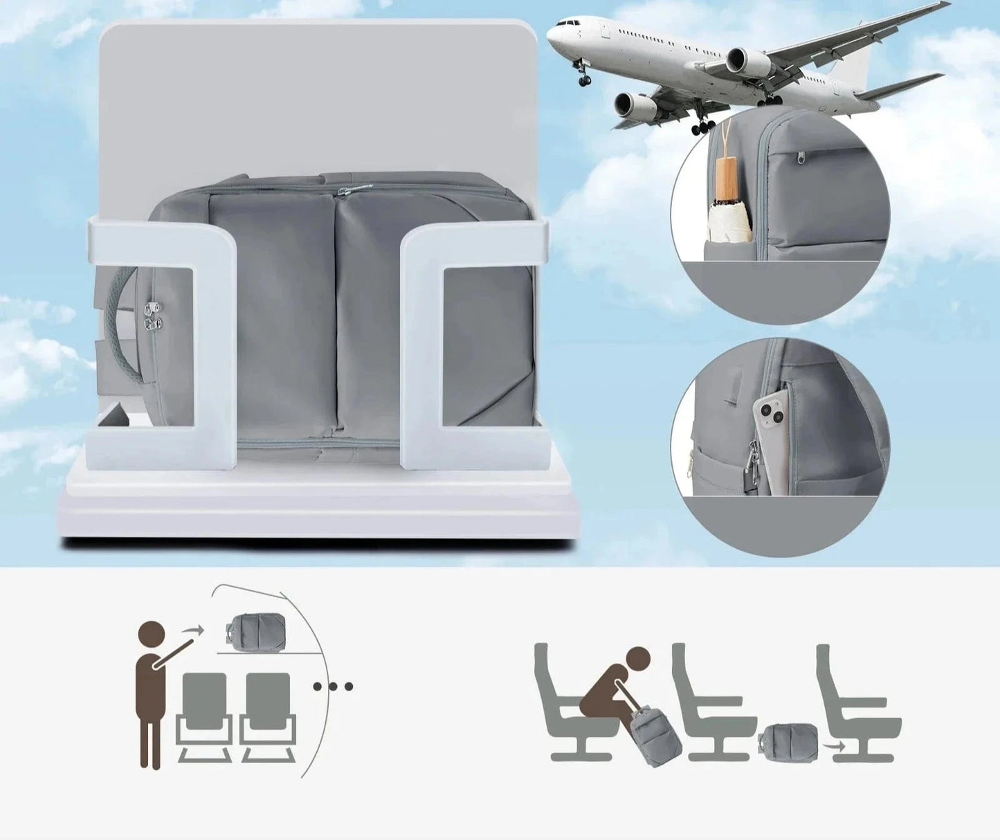 Sac à Dos Avion 40x20x25 - Collection SkyTravel
