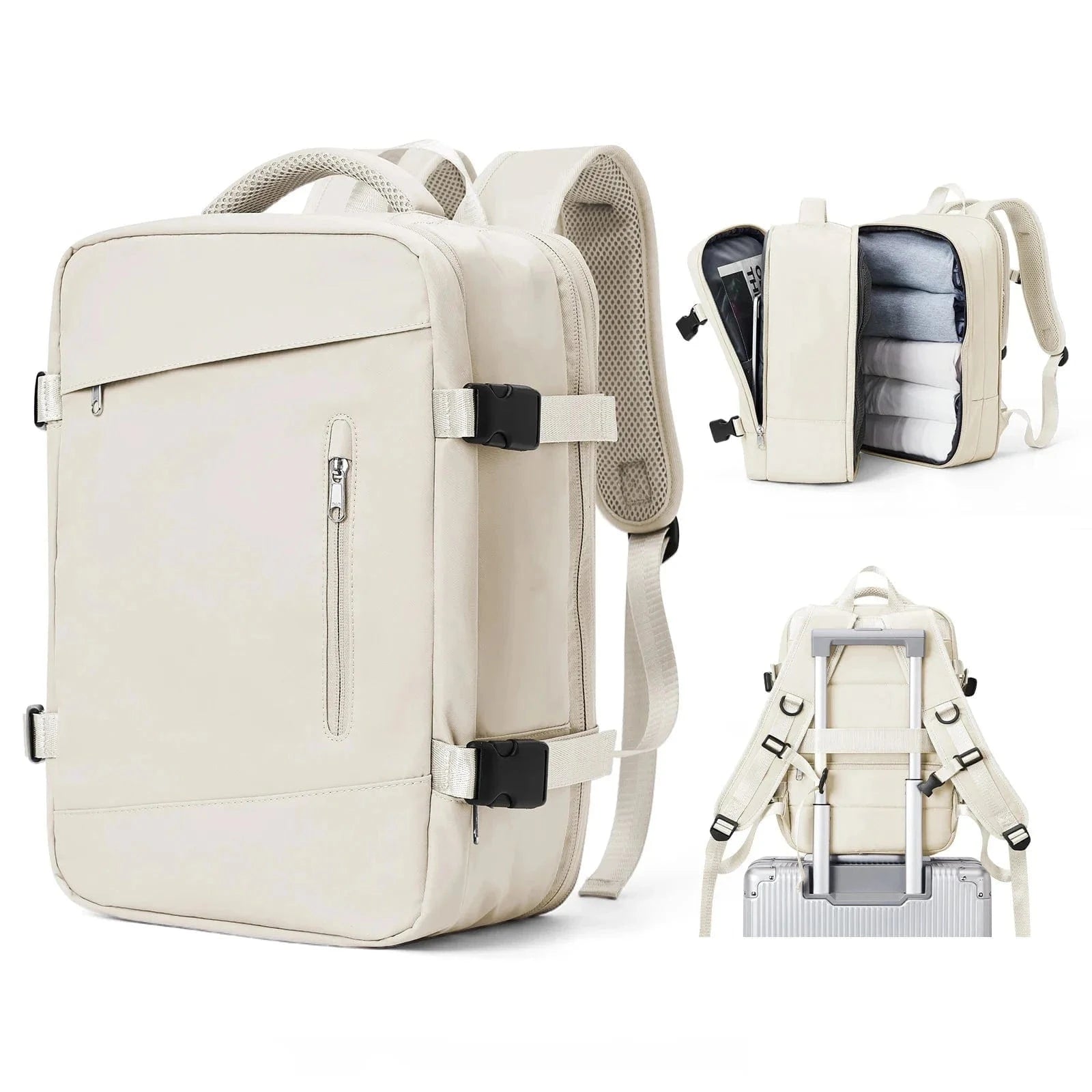 Sac à Dos Cabine Avion 40x20x25 - Voyager en Style Beige