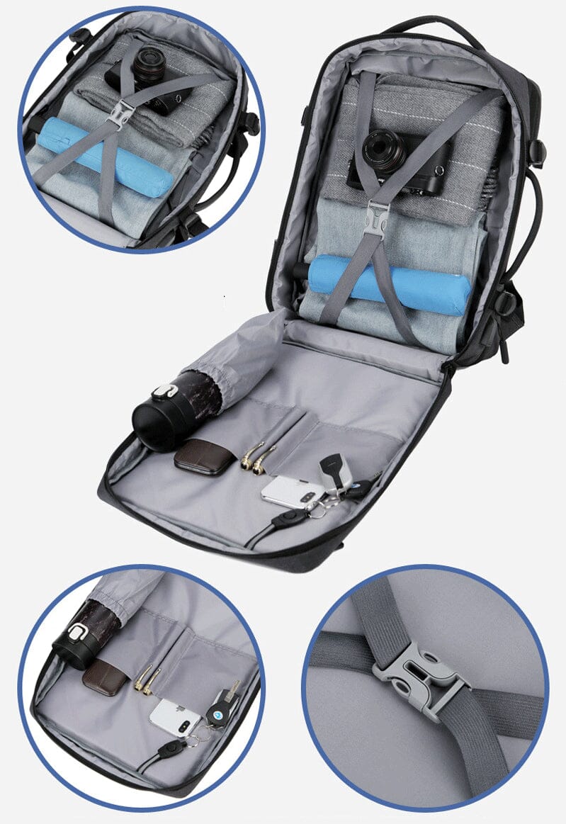 Sac à Dos Voyage Cabine Avion Extensible - USB